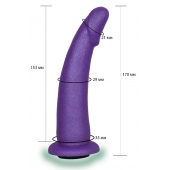 Фиолетовая гладкая изогнутая насадка-плаг - 17 см. - LOVETOY (А-Полимер) - купить с доставкой в Орехово-Зуево