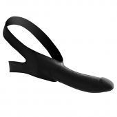 Черный кляп-страпон Masters Mini Face Fuck Strap-On - 14 см. - XR Brands - купить с доставкой в Орехово-Зуево