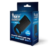Черная открытая насадка на пенис с кольцом для мошонки XXXL-size - 9,9 см. - Sex Expert - в Орехово-Зуево купить с доставкой