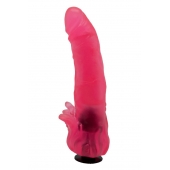 Розовая насадка для страпона с клиторальными лепестками - 18,5 см. - LOVETOY (А-Полимер) - купить с доставкой в Орехово-Зуево