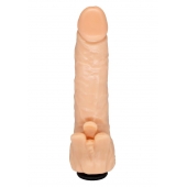 Телесная гелевая насадка-фаллос с клиторальными лепестками - 18,5 см. - LOVETOY (А-Полимер) - купить с доставкой в Орехово-Зуево