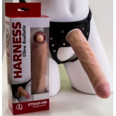 Насадка-фаллос в комплекте с трусиками Harness - 21,6 см. - LOVETOY (А-Полимер) - купить с доставкой в Орехово-Зуево