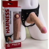 Страпон Harness из двух предметов: трусики с плугом и насадка-фаллос - 17 см. - LOVETOY (А-Полимер) - купить с доставкой в Орехово-Зуево