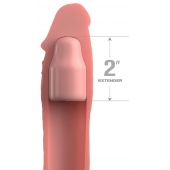 Телесная насадка-удлинитель 2 Inch Silicone X-tension with Strap - 20,3 см. - Pipedream - в Орехово-Зуево купить с доставкой