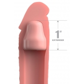 Телесная насадка-удлинитель 1 Inch Silicone X-tension - 17,8 см. - Pipedream - в Орехово-Зуево купить с доставкой