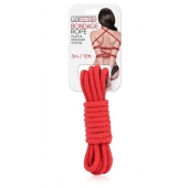 Красная хлопковая веревка для связывания - 3 м. - Lux Fetish - купить с доставкой в Орехово-Зуево