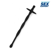 Черный силиконовый уретральный стимулятор - 15 см. - Sex Expert - купить с доставкой в Орехово-Зуево