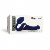 Синий безремневой страпон Multi Orgasm Size S с клиторальной стимуляцией - Strap-on-me - купить с доставкой в Орехово-Зуево