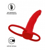 Красная насадка на пенис для двойного проникновения Black Red - 16,5 см. - ToyFa - купить с доставкой в Орехово-Зуево
