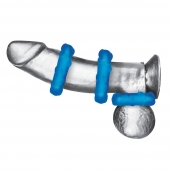 Комплект из трех голубых эрекционных колец 3-Pack Ribbed Rider Cock Ring Set - BlueLine - в Орехово-Зуево купить с доставкой