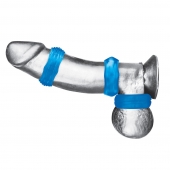 Комплект из трех голубых колец для эрекции 3-Pack Nuts   Bolts Stretch Cock Ring Set - BlueLine - в Орехово-Зуево купить с доставкой