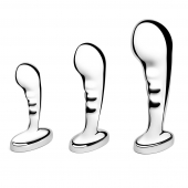 Набор из 3 стальных стимуляторов простаты Stainless Steel P-spot Training Set - b-Vibe - в Орехово-Зуево купить с доставкой