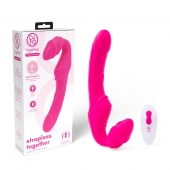 Розовый безремневой страпон на радиоуправлении Strapless Together - 22 см. - Together Toy - купить с доставкой в Орехово-Зуево