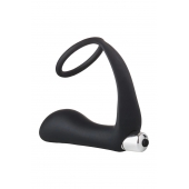 Черное эрекционное кольцо с вибропробкой Vibrating Anal Plug With Cockring - Dream Toys - в Орехово-Зуево купить с доставкой