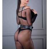 Черный кожаный пояс Sex Game - БДСМ Арсенал - купить с доставкой в Орехово-Зуево
