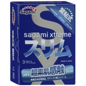 Розовые презервативы Sagami Xtreme FEEL FIT 3D - 3 шт. - Sagami - купить с доставкой в Орехово-Зуево