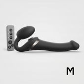 Черный безремневой страпон Multi Orgasm Size M с клиторальной стимуляцией - Strap-on-me - купить с доставкой в Орехово-Зуево