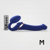 Синий безремневой страпон Multi Orgasm Size M с клиторальной стимуляцией - Strap-on-me - купить с доставкой в Орехово-Зуево