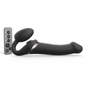 Черный безремневой страпон Multi Orgasm Size L с клиторальной стимуляцией - Strap-on-me - купить с доставкой в Орехово-Зуево