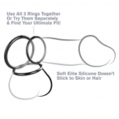 Набор из трех черных эрекционных колец Silicone 3-Ring Stamina Set - Pipedream - в Орехово-Зуево купить с доставкой