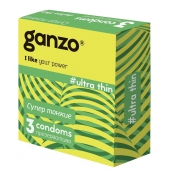 Ультратонкие презервативы Ganzo Ultra thin - 3 шт. - Ganzo - купить с доставкой в Орехово-Зуево