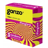 Презервативы с анестетиком для продления удовольствия Ganzo Long Love - 3 шт. - Ganzo - купить с доставкой в Орехово-Зуево