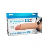 Полый страпон на ремнях 8’’ Hollow Silicone Strap-on - Pipedream - купить с доставкой в Орехово-Зуево