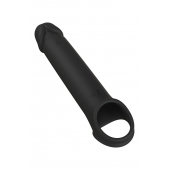 Черная насадка-удлинитель с вибрацией Vibrating Extender With Remote - Dream Toys - в Орехово-Зуево купить с доставкой