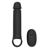Черная насадка-удлинитель с вибрацией Vibrating Extender With Remote - Dream Toys - в Орехово-Зуево купить с доставкой