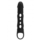 Черная насадка-удлинитель Vibrating Extender With Remote с вибрацией - Dream Toys - в Орехово-Зуево купить с доставкой
