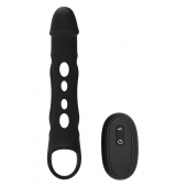 Черная насадка-удлинитель Vibrating Extender With Remote с вибрацией - Dream Toys - в Орехово-Зуево купить с доставкой