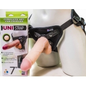 Страпон-унисекс с двумя насадками UNI strap 7  Harness - 19 и 16 см. - LOVETOY (А-Полимер) - купить с доставкой в Орехово-Зуево