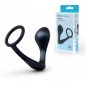 Черное эрекционное кольцо со стимулятором простаты Ringer Cock Ring   Plug - b-Vibe - в Орехово-Зуево купить с доставкой