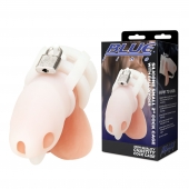 Белая клетка для пениса Silicone Small 2 in Cock Cage With Ball Divider - BlueLine - купить с доставкой в Орехово-Зуево