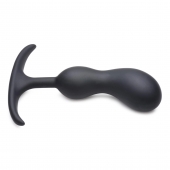 Черный массажер простаты с утяжелителями Premium Silicone Weighted Prostate Plug Medium - 16,3 см. - XR Brands - в Орехово-Зуево купить с доставкой
