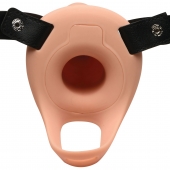 Телесный полый страпон 2  Erection 28X Smooth Vibrating Silicone Penis Sheath - 16 см. - XR Brands - купить с доставкой в Орехово-Зуево