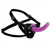 Лиловый поясной страпон Navigator Silicone G-Spot Dildo with Harness - 17,8 см. - XR Brands - купить с доставкой в Орехово-Зуево