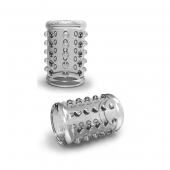 Прозрачная насадка на пенис с шишечками STAY HARD COCK SLEEVE 02 CLEAR - Blush Novelties - в Орехово-Зуево купить с доставкой