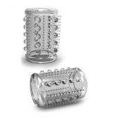Прозрачная насадка с шипами и шишечками STAY HARD COCK SLEEVE 03 CLEAR - Blush Novelties - в Орехово-Зуево купить с доставкой