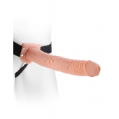 Фаллопротез телесного цвета Hollow Strap-On - 29 см. - Pipedream - купить с доставкой в Орехово-Зуево