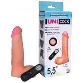 Фаллическая насадка Харнесс UNICOCK 5,5  с вибрацией - 17 см. - LOVETOY (А-Полимер) - купить с доставкой в Орехово-Зуево