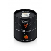 Массажная свеча с ароматом клубники Bougie de Massage Gourmande Fraise - 80 мл. - Plaisir Secret - купить с доставкой в Орехово-Зуево