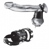 Утяжка на пенис и мошонку Cock Ring With 1.5  Ball Stretcher And Optional Weight Ring - BlueLine - купить с доставкой в Орехово-Зуево