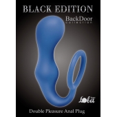 Синее эрекционное кольцо с анальной пробкой Double Pleasure Anal Plug - Lola Games - в Орехово-Зуево купить с доставкой