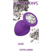 Большая фиолетовая анальная пробка Emotions Cutie Large с прозрачным кристаллом - 10 см. - Lola Games - купить с доставкой в Орехово-Зуево