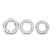 Набор из 3 прозрачных эрекционных колец Stay Hard Beaded Cockrings - Blush Novelties - в Орехово-Зуево купить с доставкой