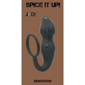 Серое эрекционное кольцо Sensation с анальным стимулятором - Lola Games - в Орехово-Зуево купить с доставкой