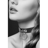 Узенький ошейник из полиуретана с кольцом - Bijoux Pour Toi - купить с доставкой в Орехово-Зуево