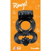 Чёрное эрекционное кольцо Rings Treadle с подхватом - Lola Games - в Орехово-Зуево купить с доставкой