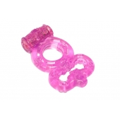 Розовое эрекционное кольцо Rings Treadle с подхватом - Lola Games - в Орехово-Зуево купить с доставкой
